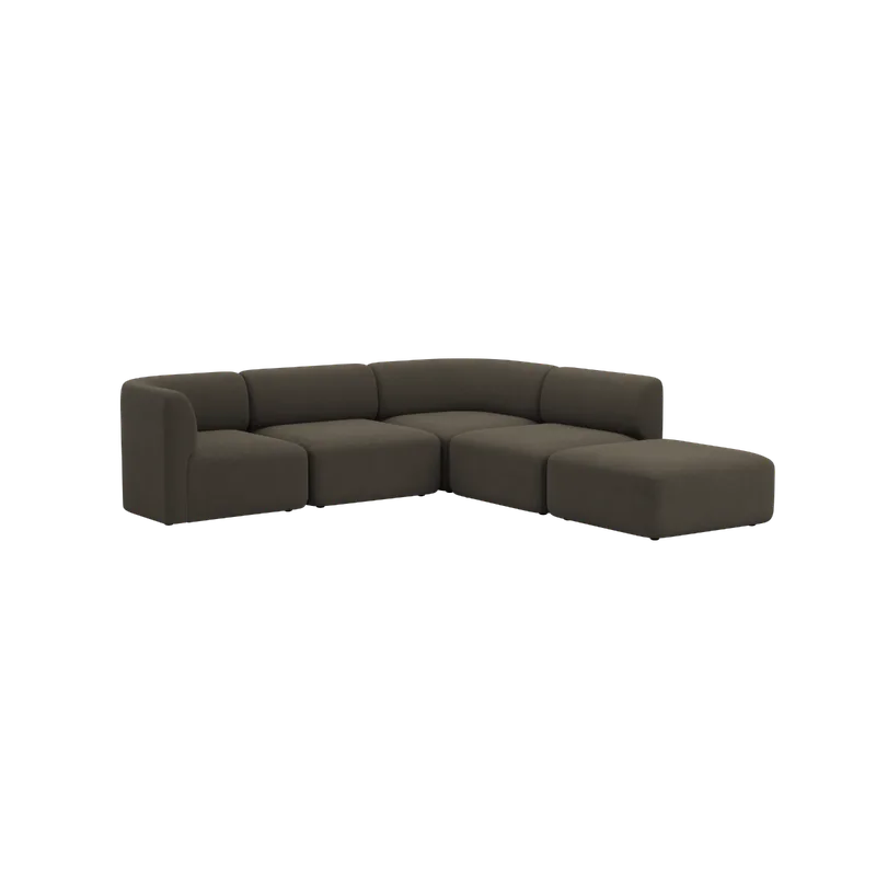 Fjord Sofa - Corner Sofa w/ open end van SACKit in Sealife Brown – productfoto