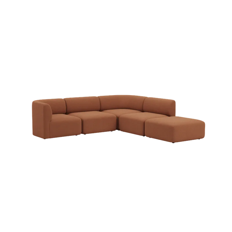 Fjord Sofa - Corner Sofa w/ open end by SACKit in Cosmo Terracotta – product photo