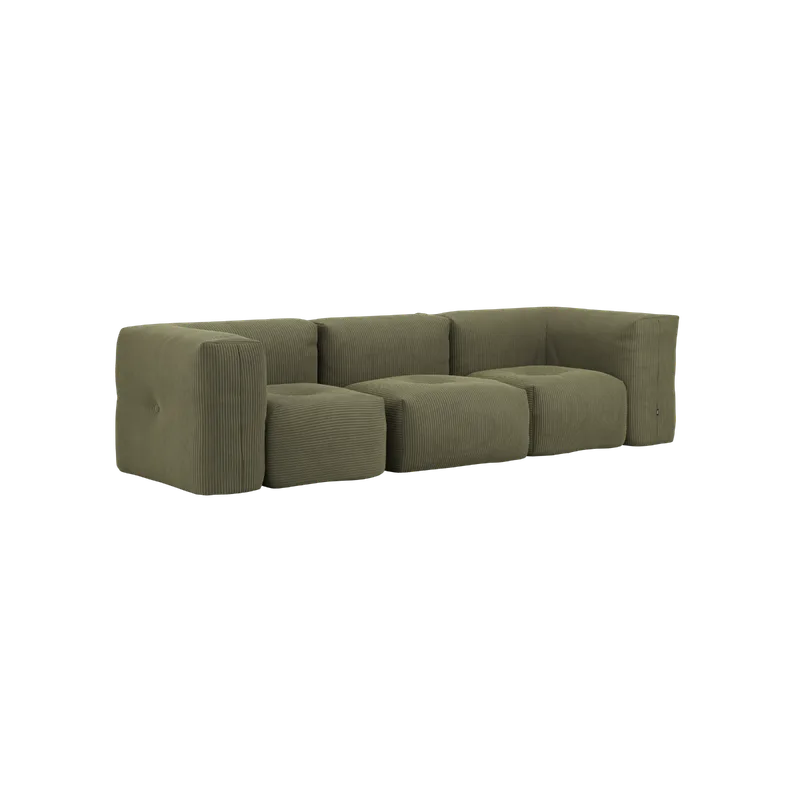 Soft Sofa Indoor - 3 Seater von SACKit in Corduroy Olive, Without pouf – Produktfoto