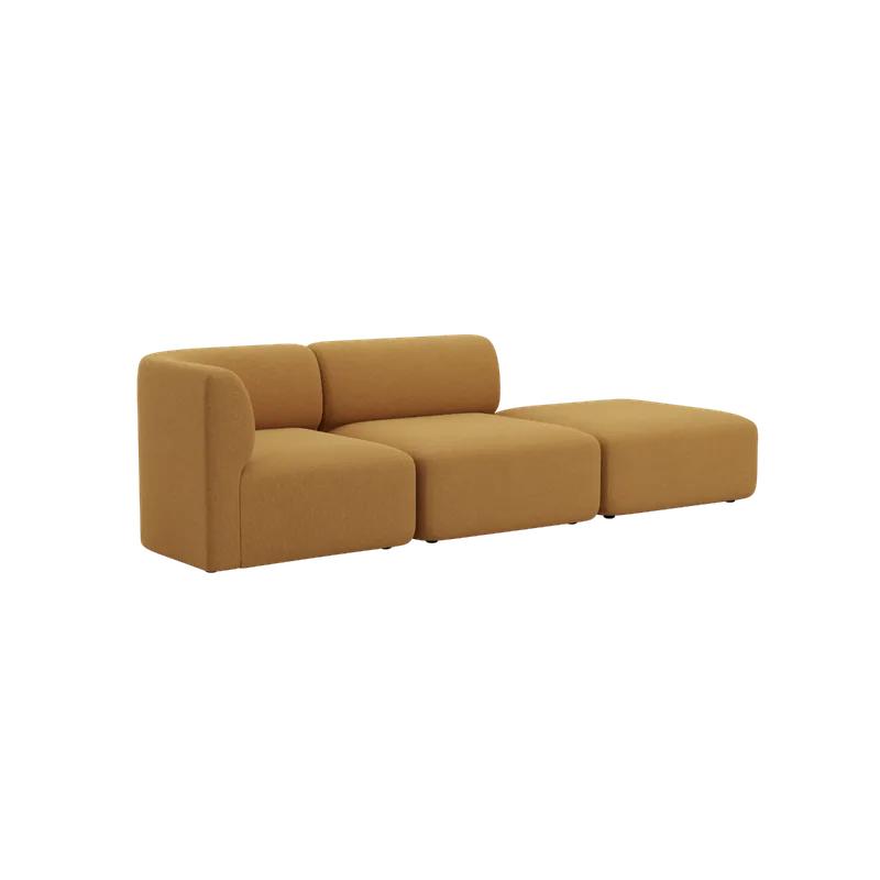 Fjord Sofa - 2 seater w/ open end by SACKit in Cosmo Mustard, Right – product photo