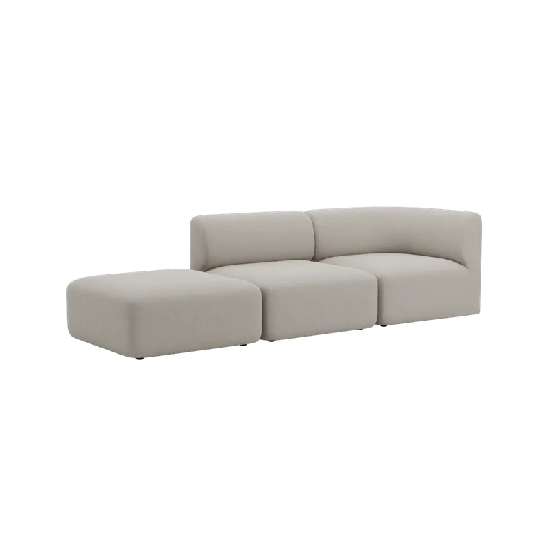 Fjord Sofa - 2 seater w/ open end von SACKit in Sealife Ivory, Left – Produktfoto