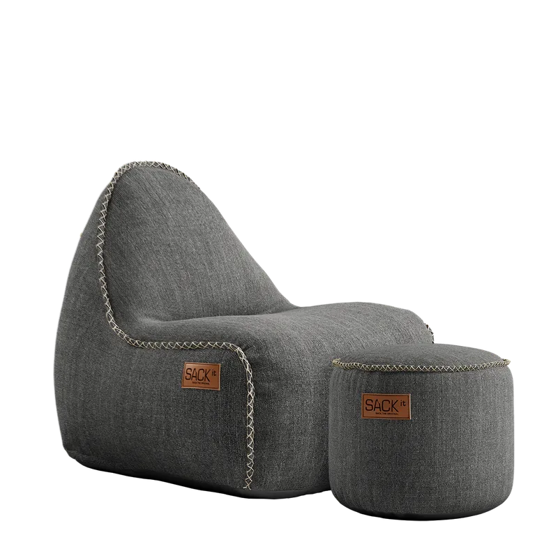 Cobana Junior Lounge Chair & Pouf von SACKit in Cobana Grey – Produktfoto