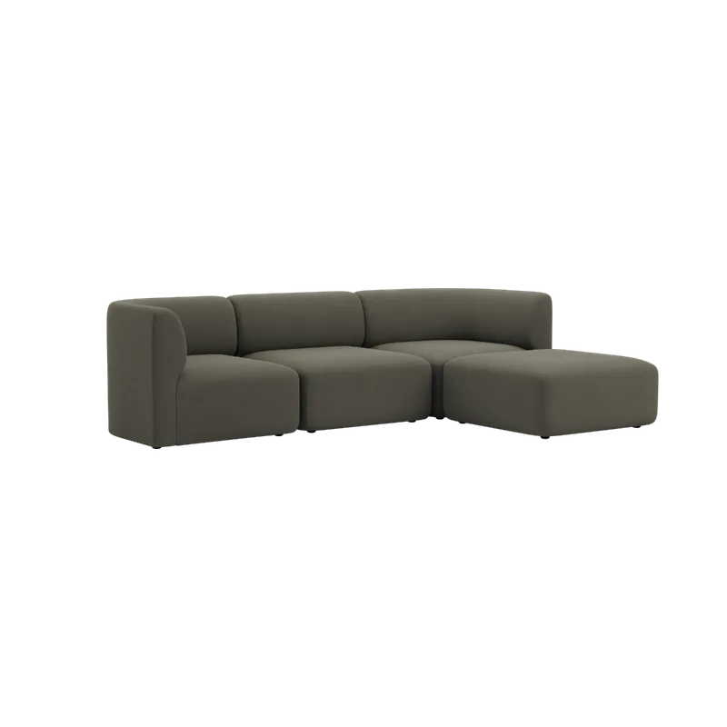 Fjord Sofa - 3 seater von SACKit in Cosmo Stone, With pouf – Produktfoto