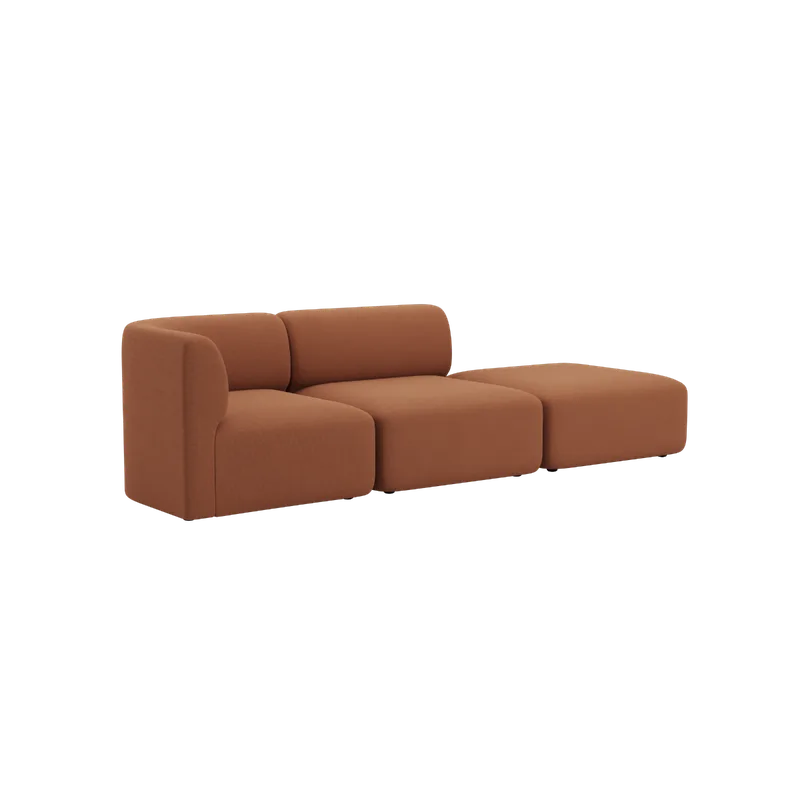 Fjord Sofa - 2 seater w/ open end von SACKit in Cosmo Terracotta, Right – Produktfoto