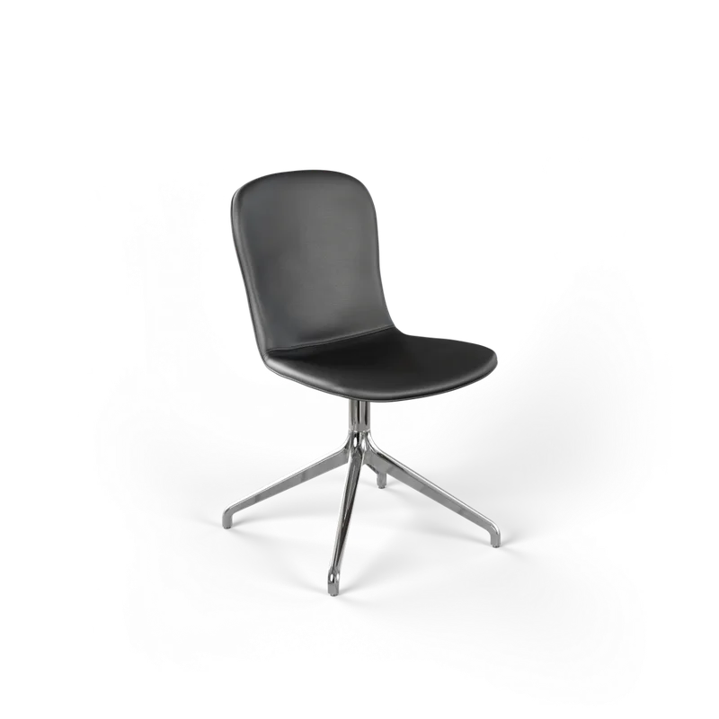 Chair no. One S1 Polished Swivel by SACKit in Terra Black, Without return swivel – product photo