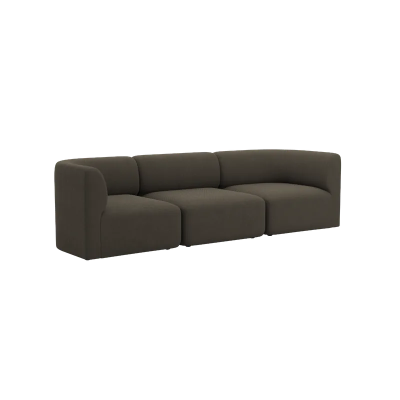 Fjord Sofa - 3 seater by SACKit in Sealife Brown, Without pouf – product photo