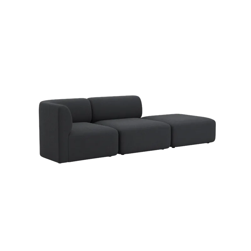 Fjord Sofa - 2 seater w/ open end by SACKit in Cosmo Slate, Right – product photo