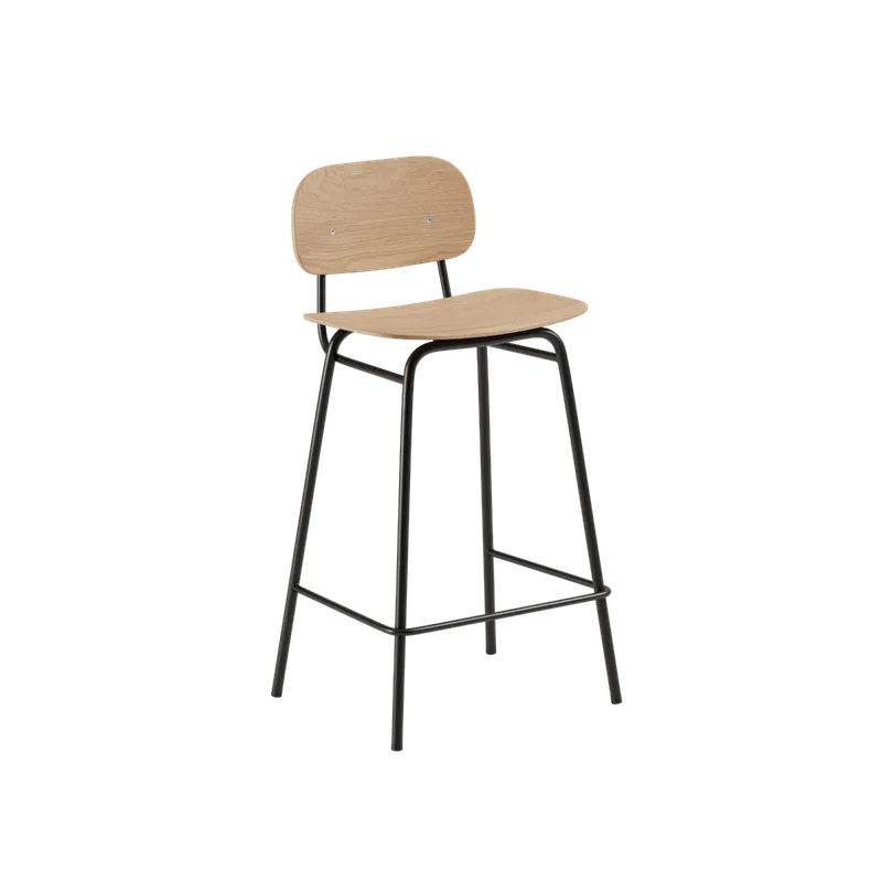 Frame Bar Stool - Wood w/backrest by SACKit in 68 cm, Natural Oak – product photo