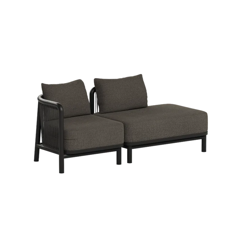 Kirra Lounge Sofa - 2 seater w/ open end by SACKit in Kirra Noir, Left – product photo