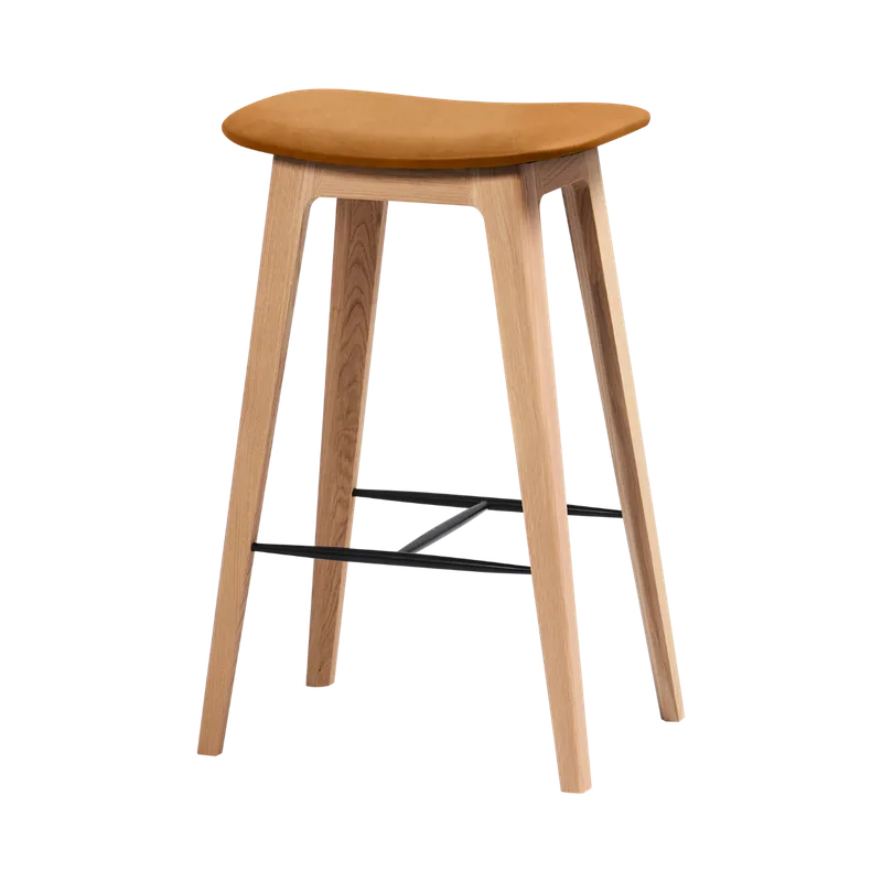 Nordic Bar Stool - Oak von SACKit in 73 cm, Luna Sandstone – Produktfoto