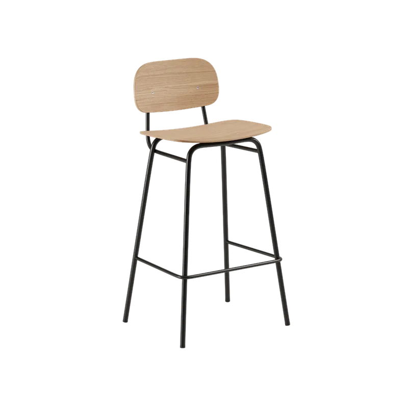 Frame Bar Stool - Wood w/backrest de SACKit en 73 cm, Natural Oak – photo du produit