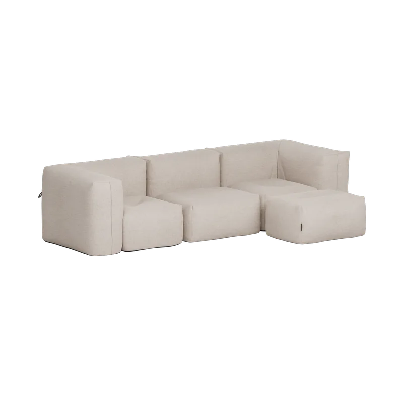 Soft Sofa Outdoor - 3 seater w/pouf by SACKit in Kirra Noir – product photo
