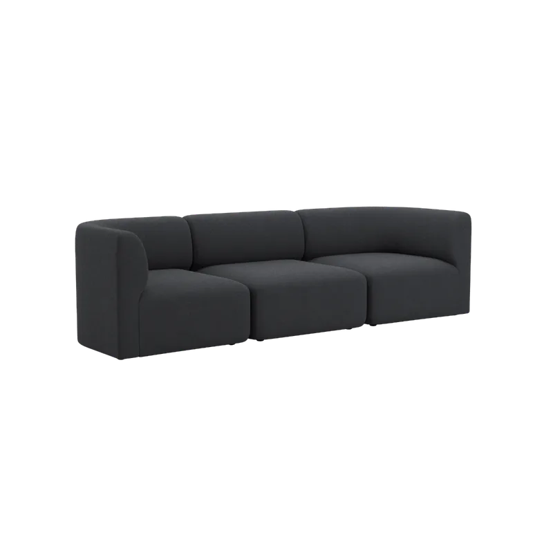 Fjord Sofa - 3 seater by SACKit in Cosmo Slate, Without pouf – product photo