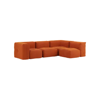 Soft Sofa Indoor - 4 Seater Corner Sofa by SACKit in Orange Jaquard – product photo 2 of 2