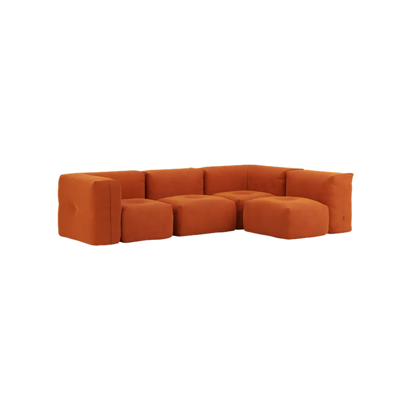 Soft Sofa Indoor - 4 Seater Corner Sofa by SACKit in Orange Jaquard – product photo 2 of 2