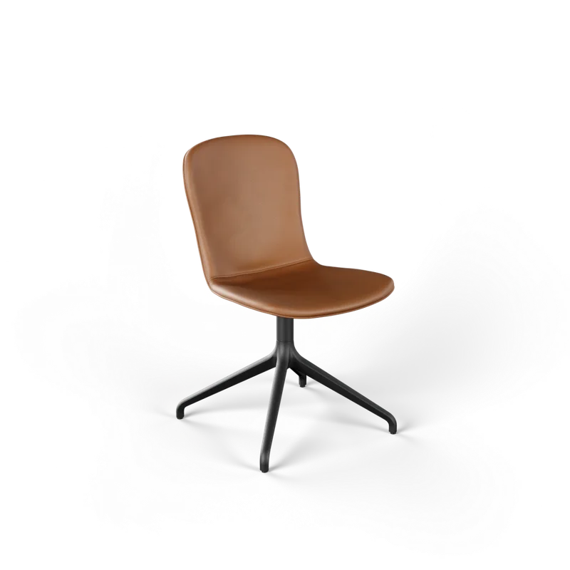Chair no. One S1 Black Swivel van SACKit in Terra Safari, With return swivel – productfoto