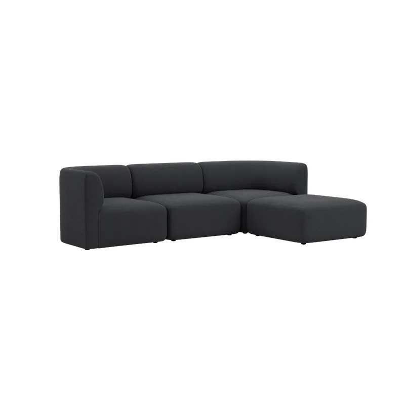 Fjord Sofa - 3 seater van SACKit in Cosmo Slate, With pouf – productfoto