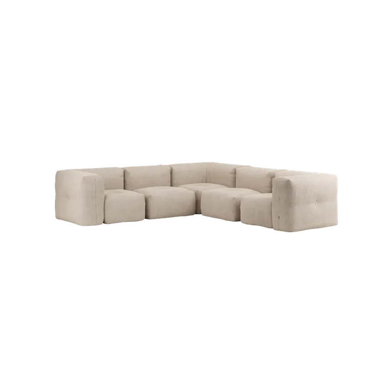 Soft Sofa Indoor - 5 Seater Corner Sofa by SACKit in Corduroy Beige – product photo