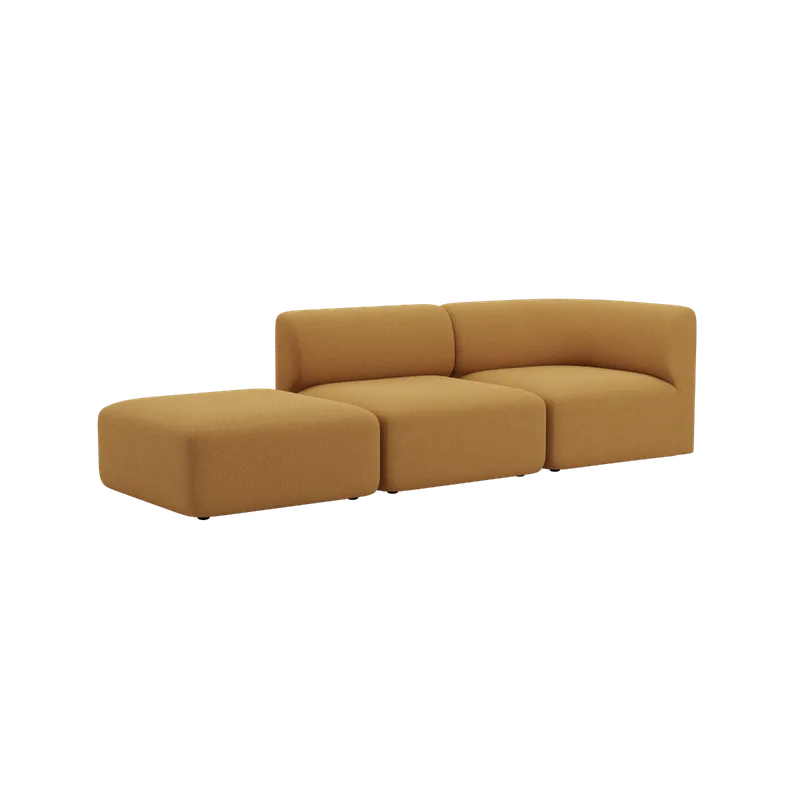 Fjord Sofa - 2 seater w/ open end von SACKit in Cosmo Mustard, Left – Produktfoto