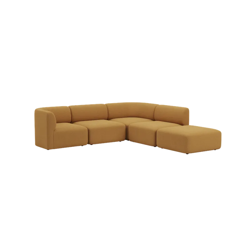 Fjord Sofa - Corner Sofa w/ open end van SACKit in Cosmo Mustard – productfoto