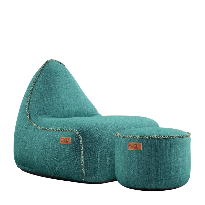 Cobana Lounge Chair & Pouf by SACKit in Cobana Petrol Melange – product photo
