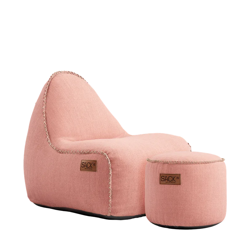 Cobana Junior Lounge Chair & Pouf von SACKit in Cobana Rose – Produktfoto