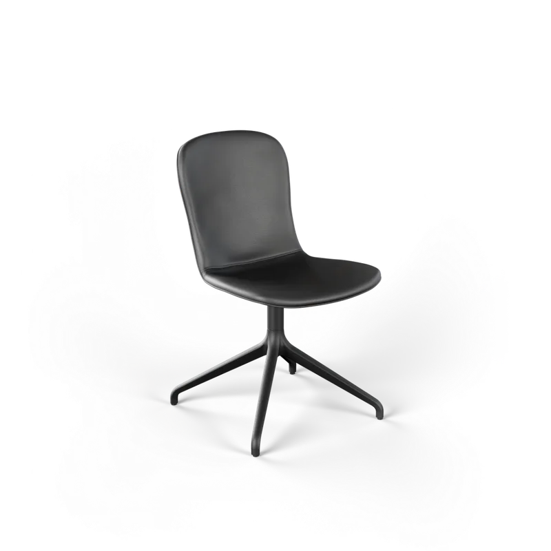 Chair no. One S1 Black Swivel van SACKit in Terra Black, Without return swivel – productfoto