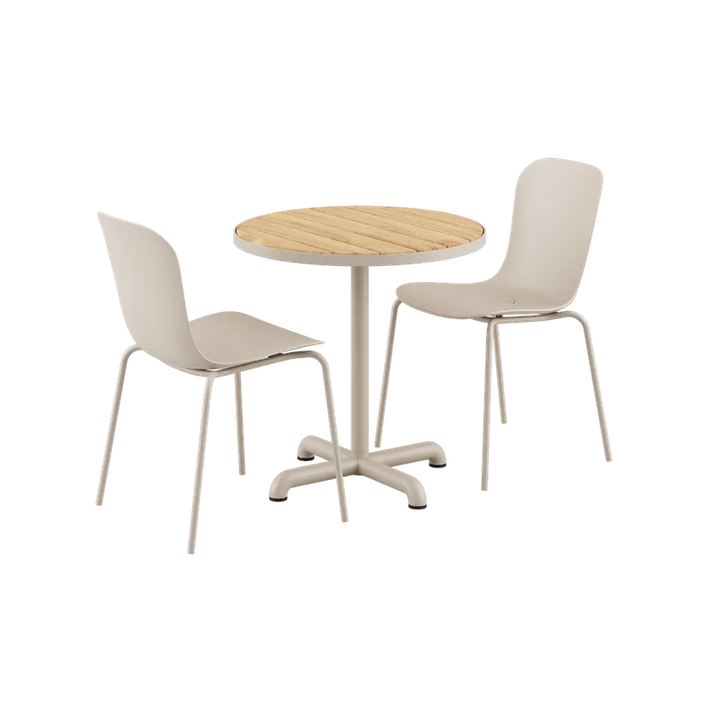 Kirra Cafe Table Taupe & 2 Patio Chair No. One von SACKit in Patio Chair no. One S1 – Produktfoto