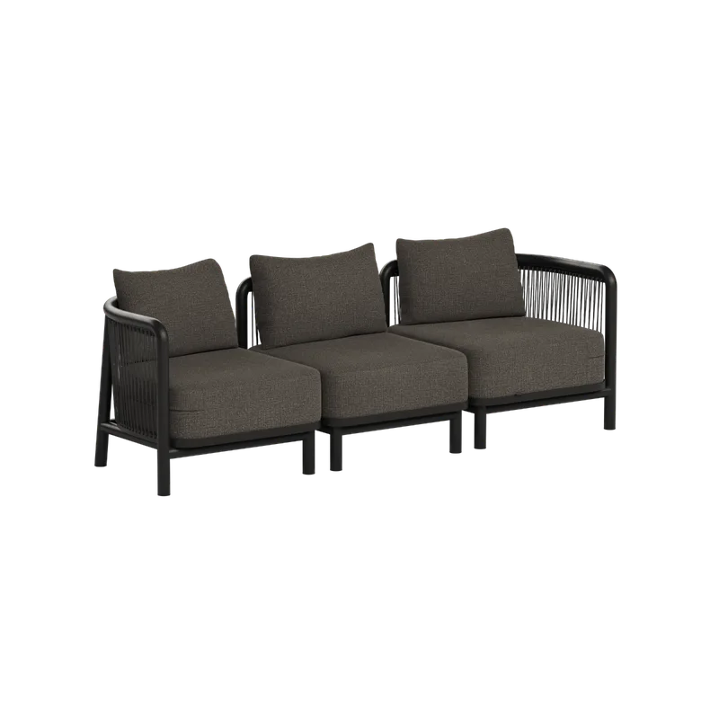 Kirra Lounge Sofa - 3 seater van SACKit in Kirra Noir, Without pouf – productfoto
