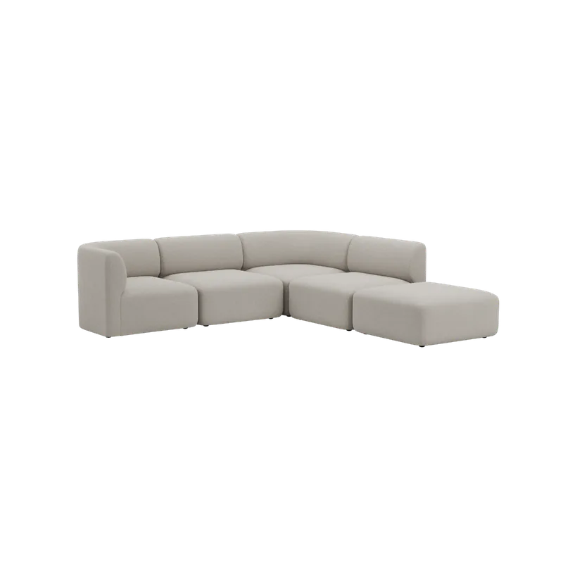 Fjord Sofa - Corner Sofa w/ open end de SACKit en Sealife Ivory – photo du produit