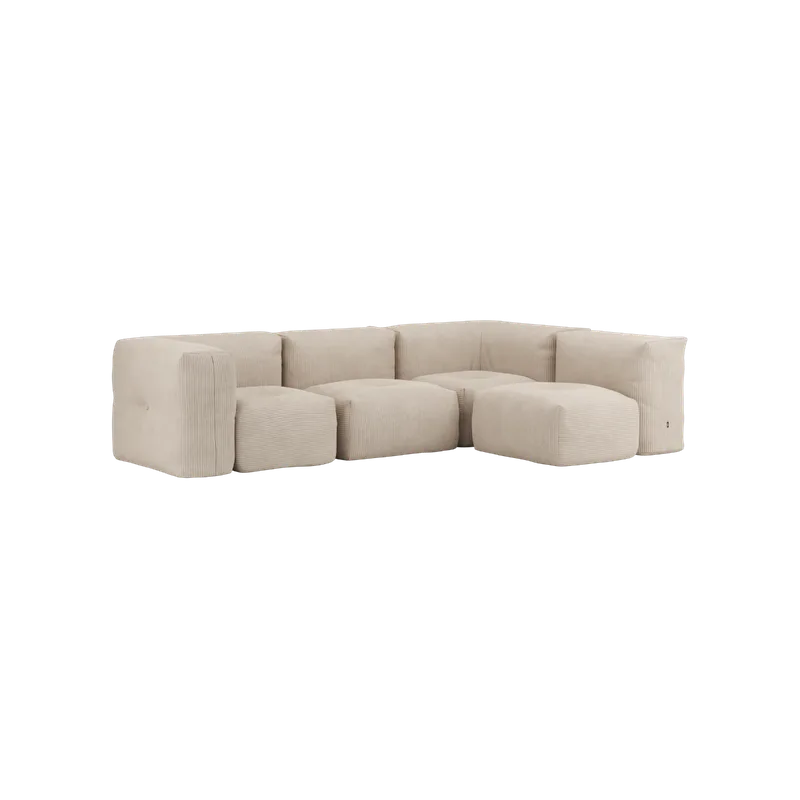 Soft Sofa Indoor - 4 Seater Corner Sofa by SACKit in Corduroy Beige – product photo 2 of 2