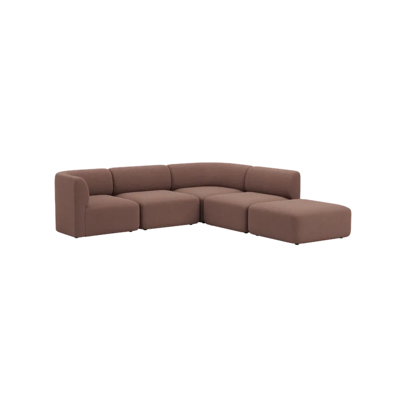 Fjord Sofa - Corner Sofa w/ open end by SACKit in Cosmo Clay – product photo