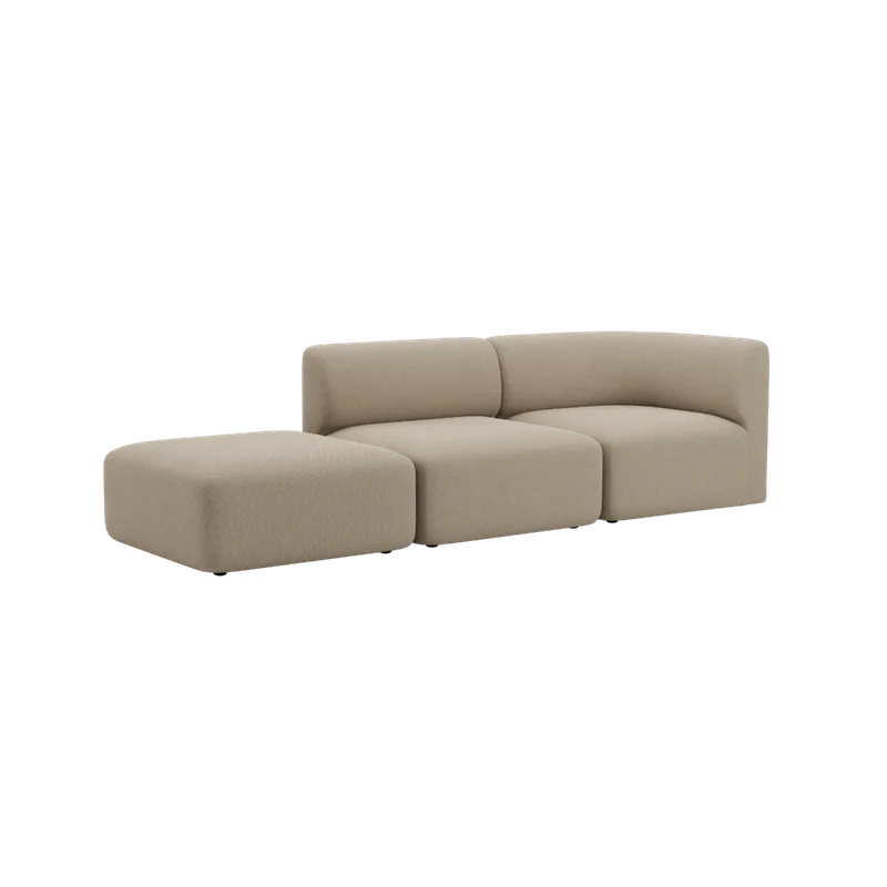 Fjord Sofa - 2 seater w/ open end by SACKit in Cosmo Beige, Left – product photo