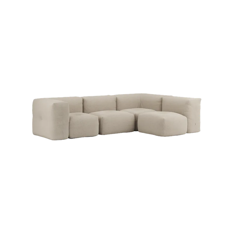 Soft Sofa Indoor - 4 Seater Corner Sofa van SACKit in Teddy Beige – productfoto