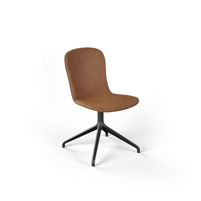 Chair no. One S1 Black Swivel van SACKit in Luna Walnut, With return swivel – productfoto