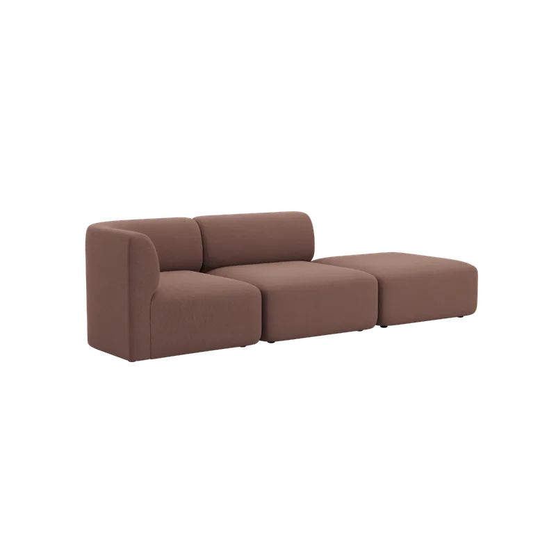 Fjord Sofa - 2 seater w/ open end von SACKit in Cosmo Clay, Right – Produktfoto