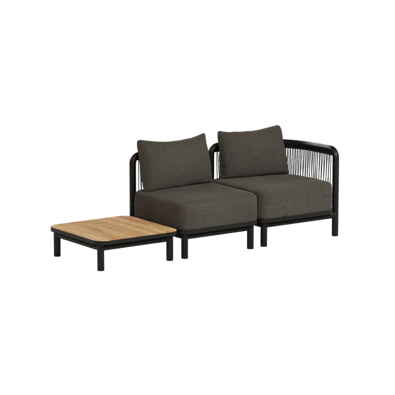 Kirra Lounge Sofa - 2 seater incl. Kirra Table van SACKit in Kirra Noir, Without Accessory Fit – productfoto
