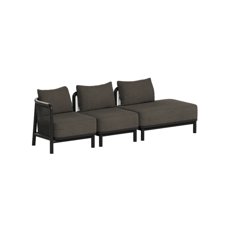 Kirra Lounge Sofa - 3 seater w/ open end by SACKit in Kirra Noir, Left – product photo