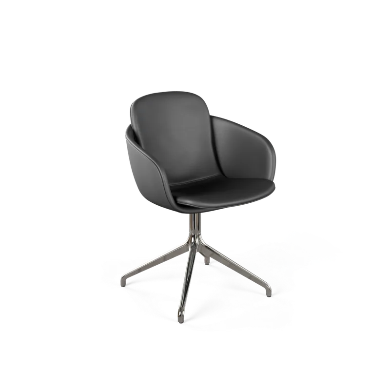 Chair no. One S2 Polished Swivel by SACKit in Terra Black, Without return swivel – product photo