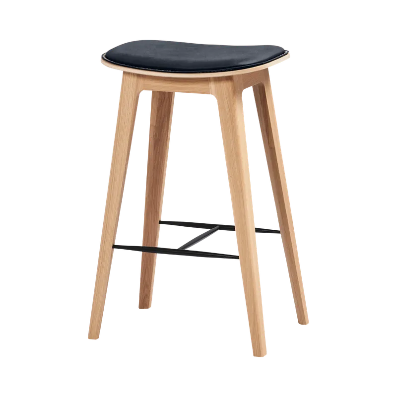 Nordic Bar Stool - Oak with stitches von SACKit in 68 cm, Luna Carbon – Produktfoto