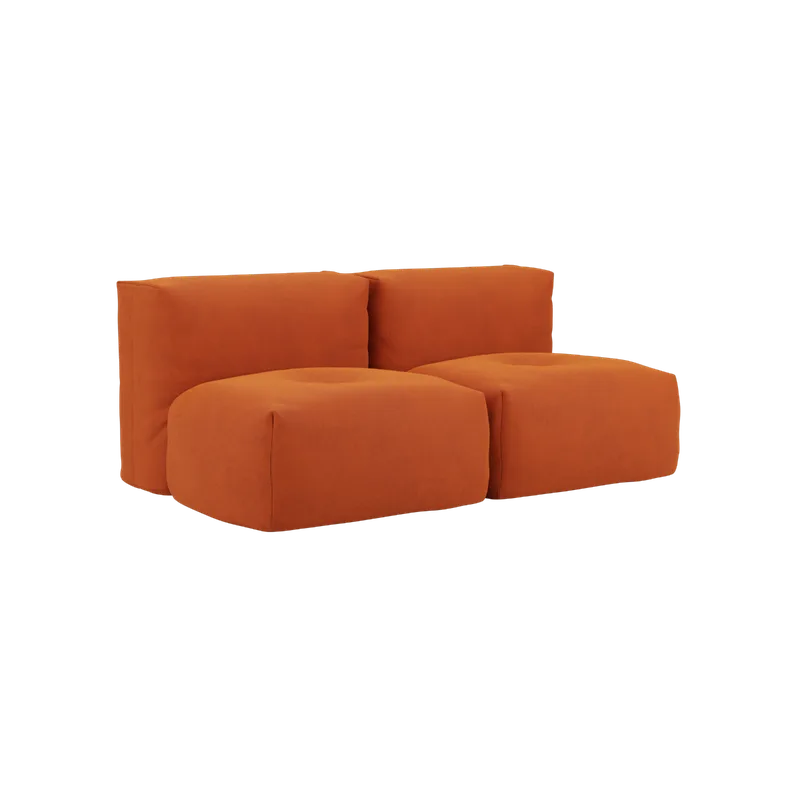 Soft Sofa Indoor - 2 Seater by SACKit in Orange Jaquard – product photo