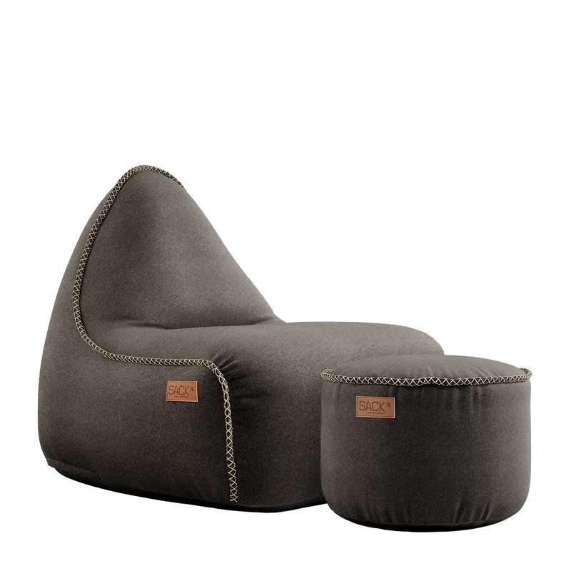 Canvas Lounge Chair & Pouf van SACKit in Canvas Brown – productfoto