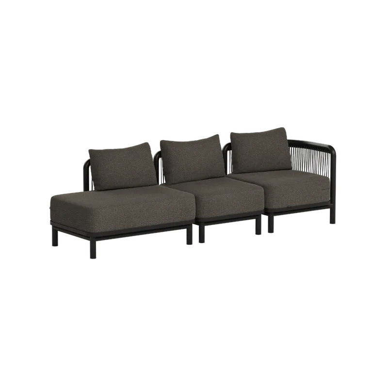 Kirra Lounge Sofa - 3 seater w/ open end von SACKit in Kirra Noir, Right – Produktfoto