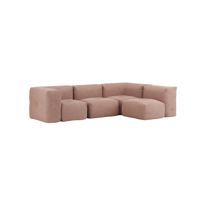 Soft Sofa Indoor - 4 Seater Corner Sofa van SACKit in Corduroy Rose – productfoto 2 van 2