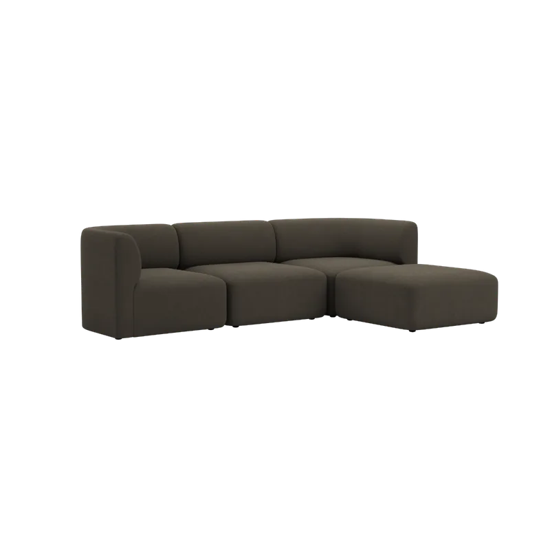 Fjord Sofa - 3 seater by SACKit in Sealife Brown, With pouf – product photo