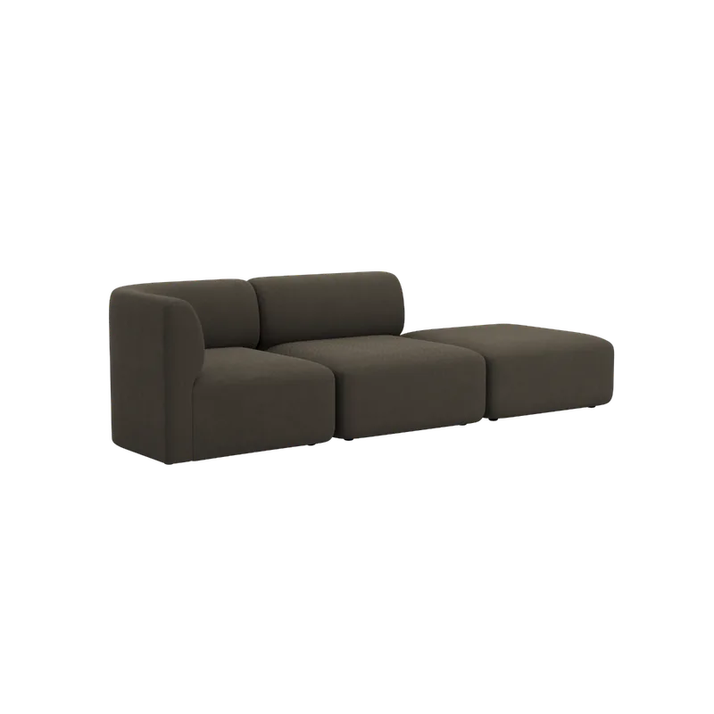 Fjord Sofa - 2 seater w/ open end by SACKit in Sealife Brown, Right – product photo