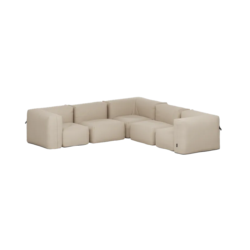 Soft Sofa Outdoor - 5 Seater Corner Sofa by SACKit in Kirra Noir – product photo