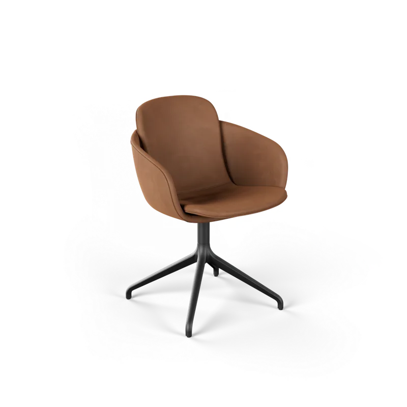 Chair no. One S2 Black Swivel de SACKit en Luna Walnut, Without return swivel – photo du produit