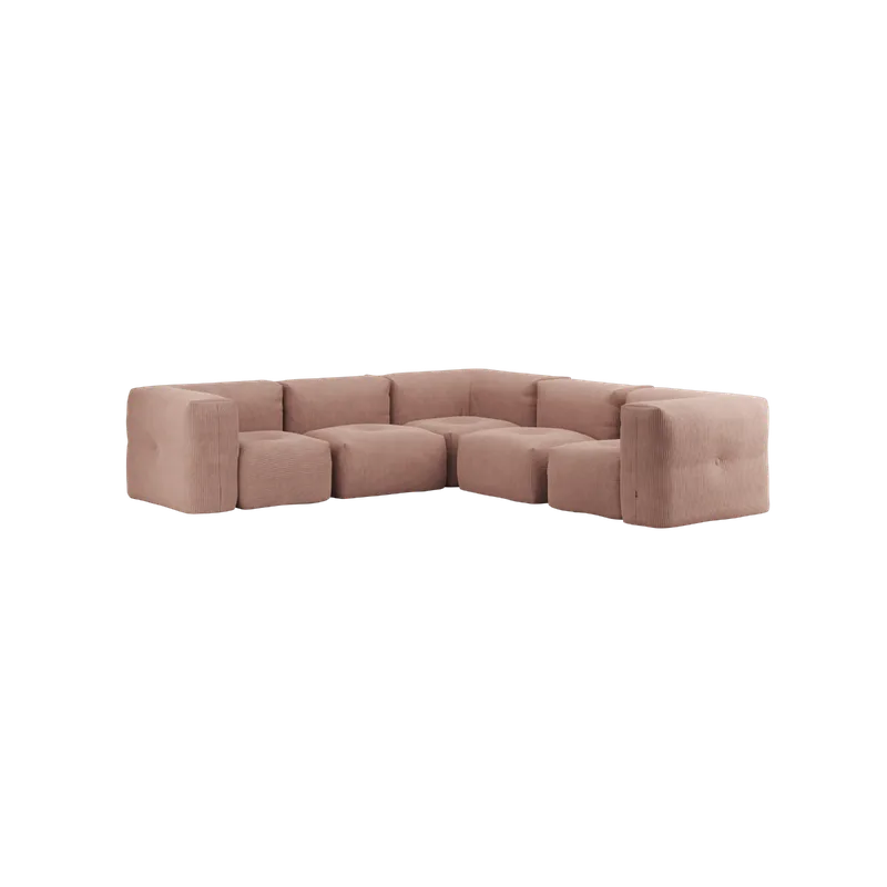 Soft Sofa Indoor - 5 Seater Corner Sofa van SACKit in Corduroy Rose – productfoto
