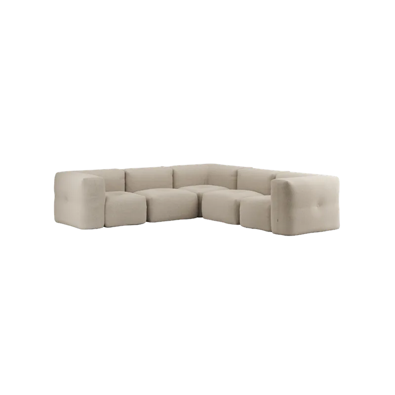 Soft Sofa Indoor - 5 Seater Corner Sofa van SACKit in Teddy Beige – productfoto